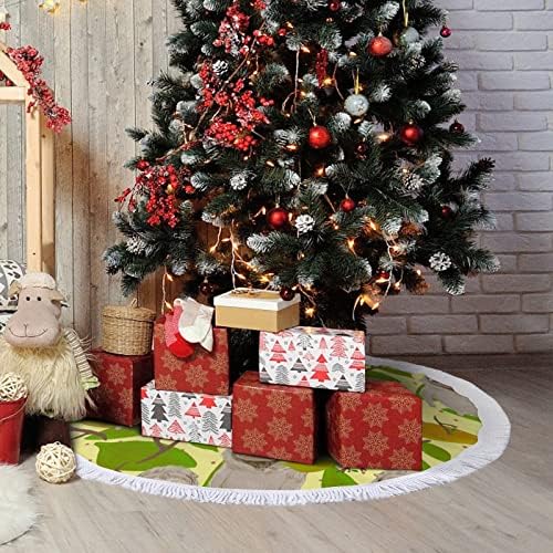 מאפשר לעצלנים להדפיס חצאית עץ חג המולד עם ציצית למסיבת חג מולד שמח מתחת לעץ חג המולד