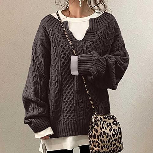 סוודר סוודר מזדמן של נשים שרוול ארוך שרוול ארוך צוואר סרכיים סרכיים עבה חמים רופפים מתאימים