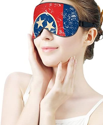 טנסי סטייט דגל 2 מסכת שינה עין כיסוי עין לנשים גברים חוסמים אור לטיול מטוס תנומת רצועה מתכווננת