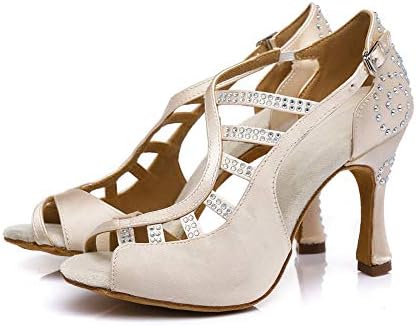 YKXLM מקצועי של הנשים Rhinestone נעלי ריקוד לחתונה של אולם נשק נעלי סלסה לטיניות תרגול נעלי ריקוד, דוגמנית usycl381