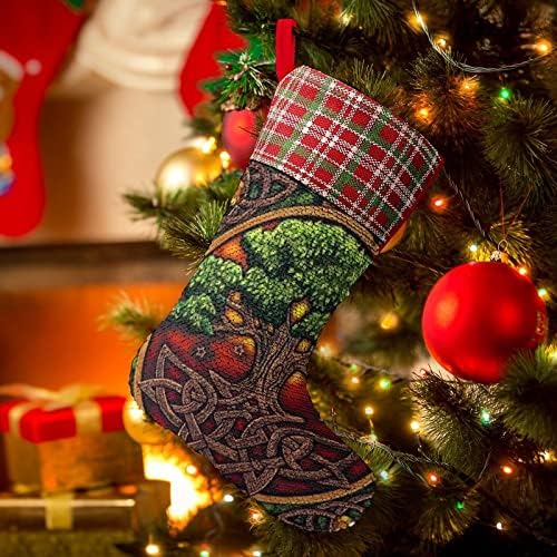 חיי עץ WICCA Yule Magic Pagan נצנץ חג המולד גרבי חג חג המולד צבע הפיך משתנה מלאי קסום לחג המולד עץ אח תלייה גרביים