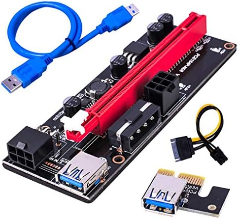 מחברים PCI -E RISER 009S 1X 16X מאריך PCI E USB RISER 009S DUAL 6PIN מתאם כרטיס SATA 15PIN עבור BTC MINER R USB