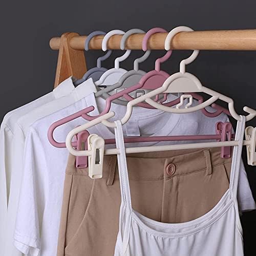 KOAIUS 10 יחידות בגדי פלסטיק קולבי בגדי קולבי עם קליפים לתליוני הארונות הביתיים