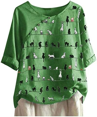קצר שרוול טרנדי מזדמן רופף מתאים חולצות לנשים חולצות כיכר צוואר פסים קלאסי קיץ לנשימה
