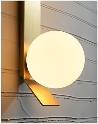 מנורת קיר זכוכית כדור זהב מקורה תאורת פמוט מסדרון מעבר אולם חדר שינה מטבח עגול אורות