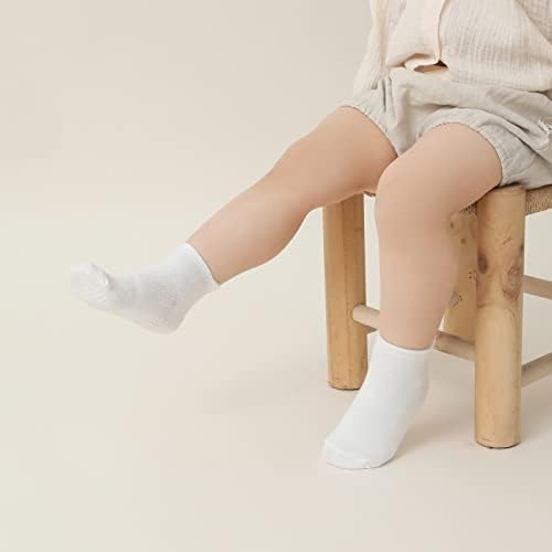גרבי פעוטות של Aroveea גרביים לא אחיזה בגרביים 10/12 חבילה לבנים פעוטות בנות גרביים לילדים, גרבי תינוק כותנה חמודים