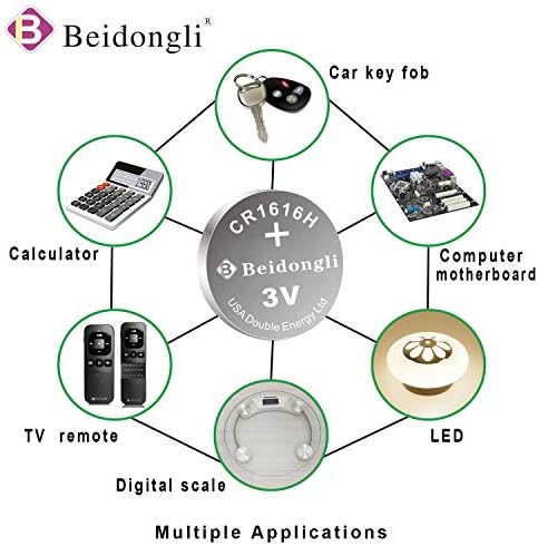 Beidongli CR1616 סוללה 3V ליתיום סוללה כפתור מטבע תא 10 חבילה 【אחריות לחמש שנים】