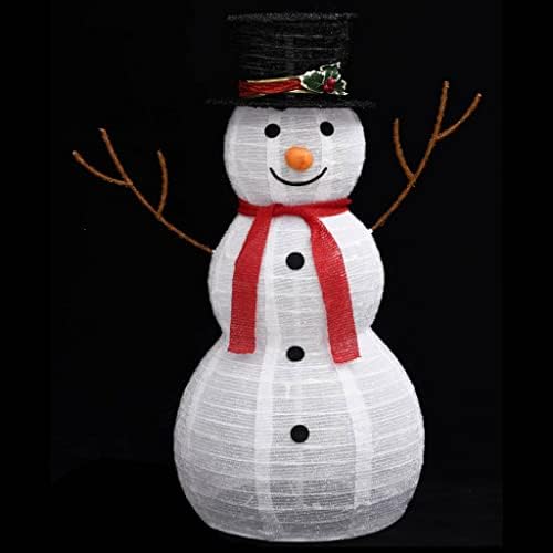 דמות שלג של שלג לחג המולד הדקורטיבי של Cumyzo עם בד יוקרה LED 3 ft 5.6 קג/12.32ib תאורת חג מולד