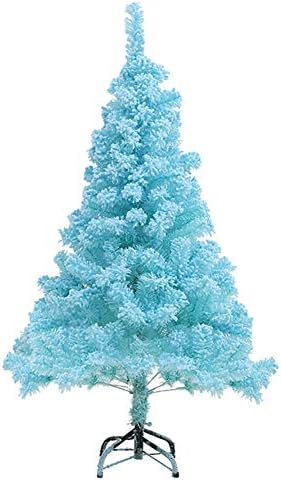 4ft פרימיום צירים עץ אורן חג המולד מלאכותי, עץ חג המולד של סיבים אופטיים מואר עם אורות LED ועיצוב חג, הרכבה קלה, מתכת סטנד-כחולה