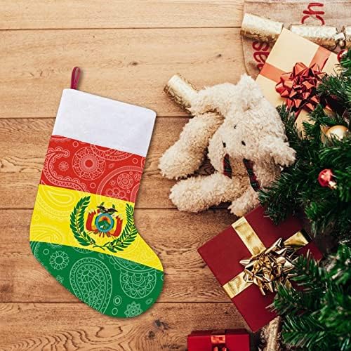 בוליביה פייזלי דגל אדום גרבי חג חג המולד של חג המולד קישוטי הבית לאח עץ חג המולד גרביים תלויים