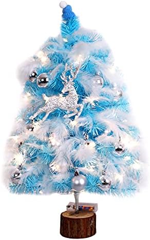 עץ חג המולד של פלוראלי אור מלאכותי LED עץ חג המולד עץ סגנון ייחודי כחול מעודן