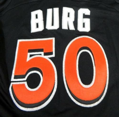 2012-13 מיאמי מרלינס אלכס בורג 50 משחק נעשה שימוש בג'רזי שחור BP 44 DP18425 - משחק משומש גופיות MLB