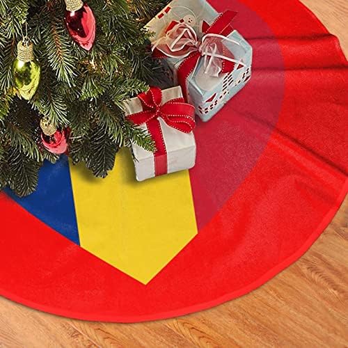 חצאית עץ חג המולד, 30-48 אינץ 'אהבה רומניה דגל מחצלת קישוטים לחג המולד קישוטים למסיבות חג