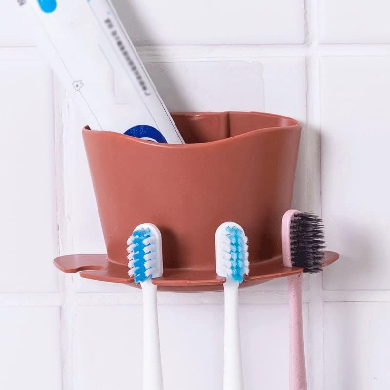 Doubao Multifunction קיר רכוב על מחזיק שיניים משחת שיניים מתלה לאחסון מכסה שיניים מתקן מברשת שיניים