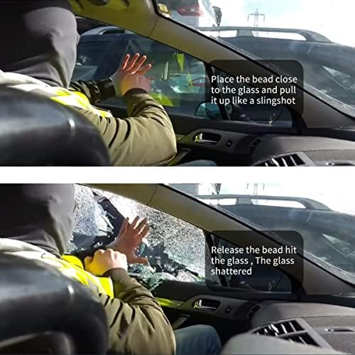מפסק חלון רכב צמיד, מפסק זכוכית מכונית רצועת שורש כף היד עם חרוז קרביד טונגסטן, כלי בריחת חירום לרכב, צמיד בטיחות לרכב כלי חילוץ