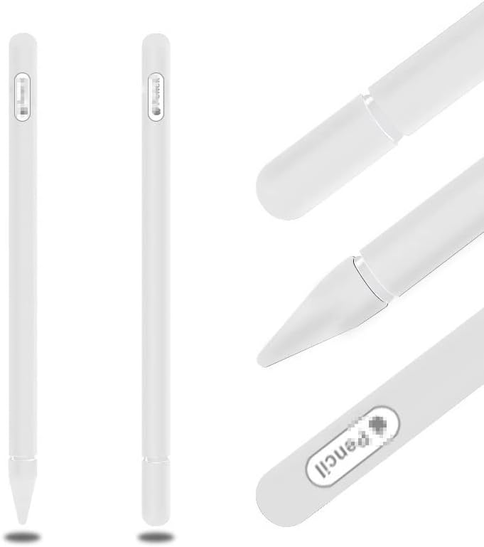 3 מארז חבילה תואם לעיפרון אפל כיסוי עור שרוול דור שני תואם ל- iPad Pro 12.9 ”& Pro 11 Silicone Covers-שחור, לבן,
