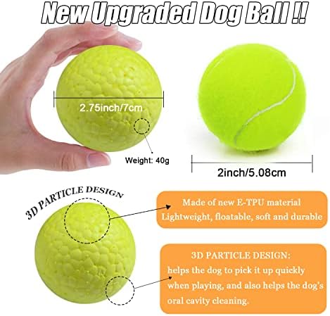צעצועים של כדורי כלבים של DLDER לעיסות אגרסיביות, משיגים כדורים לכלבים גדולים בלתי ניתנים להריסה, כדורים קופצניים