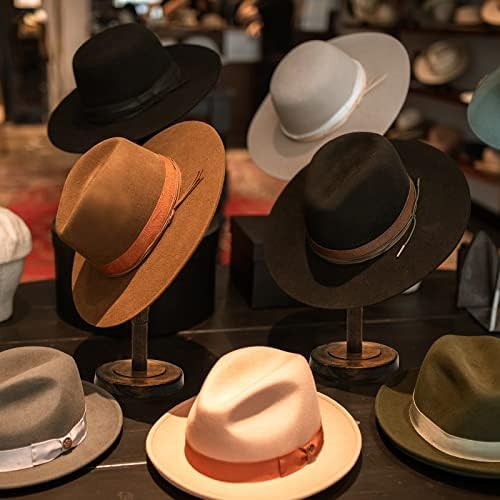 מעמד כובע בודד של הייבייר, מתלה כובע שולחן, מחזיק מעמד לתצוגה מעץ לכובעים ופאות