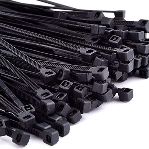 GURNATURE 400 יחידות ניילון שחור מנעול עצמי כבד כבד כבלים כבלים קשרי רוכס