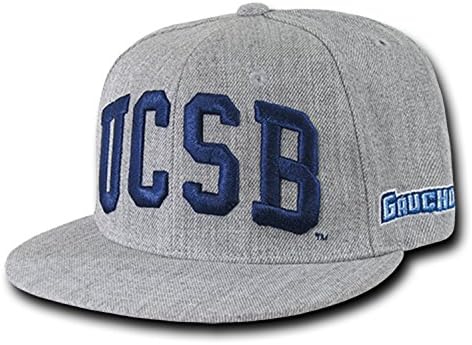 אוניברסיטת קליפורניה סנטה ברברה UCSB Gauchos NCAA הת'ר אפור מצויד כובע בייסבול שטר שטוח - גדלים רצים קטנים