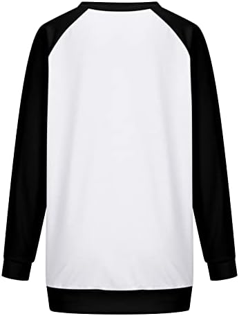 חולצות חג המולד של נשים אופנה 2023 השנה החדשה צווארון צווארון שרוול ארוך סווטשירט צבע בלוק סוודר סוודר חולצה