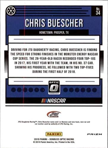 2019 דונרוס אופטיקה כחול פולסאר 34 כריס בוסצ'ר קרוגר לחץ על רשימת/JTG Daugherty Racing/כרטיס מסחר מירוץ שברולט