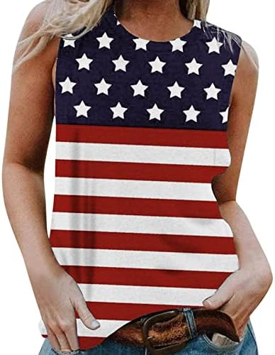 גופף נשים מקרית גופיות, נשים קיץ גופיות אמריקאי דגל גרפי מודפס חולצה חולצות