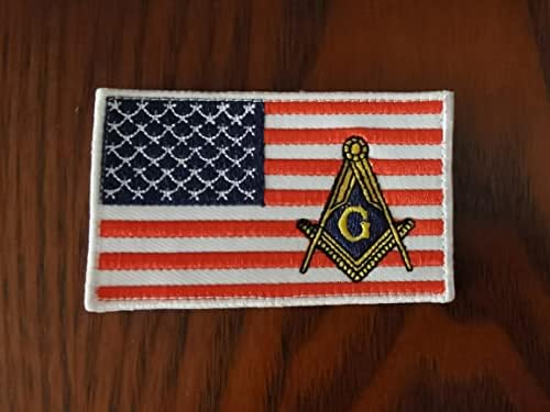 דגל אמריקאי של ארצות הברית בונים חופשיים של הבונים החופשיים הבונים החופשיים תפור ברזל רקום על תג טלאים