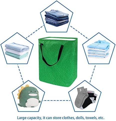 ירוק מלט מרקם מתקפל אחסון סל עם ידיות צידניות עבור צעצועי בגדי ארגון