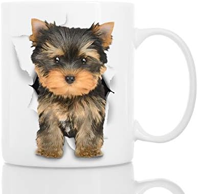 חמוד יורקשייר טרייר כלב ספל-קרמיקה מצחיק קפה ספל - מושלם כלב מאהב מתנה - חמוד חידוש קפה ספל הווה - נהדר יום הולדת או חג המולד