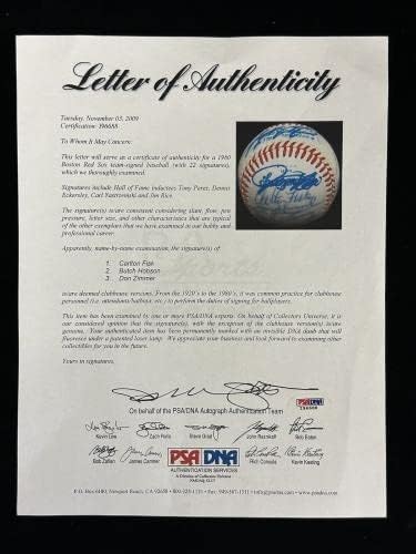 1980 קבוצת בוסטון רד סוקס חתמה רשמית בייסבול אל מקפייל 22 SIGS PSA DNA - כדורי בייסבול עם חתימה