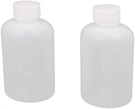 חדש LON0167 2 PCS 100 מל פלסטיק פה קטן מעבדה מעבדה בקבוק רפואה בקבוק רפואה לבן (2 Stücke 100 מל Kunststoff Kleine Mund