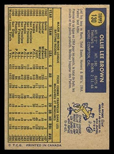 1970 O-Pee-Chee 130 Ollie Brown San Diego Padres Ex/Mt Padres