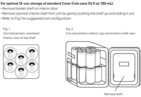 Cooluli רטרו קוקה קולה מיני מקרר לחדר שינה - רכב, שולחן משרדי וחדר מעונות במכללות - 10L/12 יכול מקרר קטן - AC/DC 12V מקרר