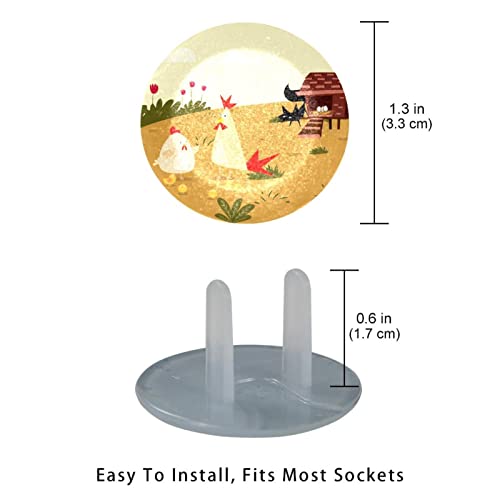 תקע שקע של תרנגולות עוף מכסה 12 חבילות - כיסויי תקע של בטיחות לתינוקות - עמיד ויציב - הוכחת ילדים בשקעים שלך בקלות