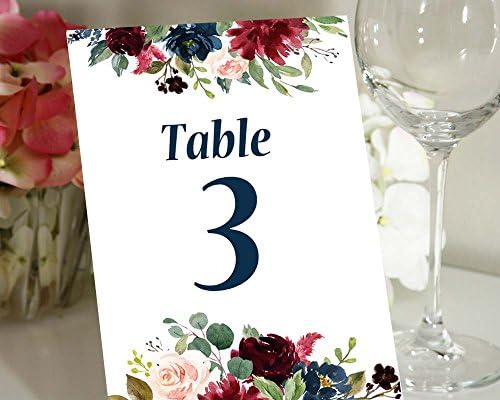 מזכרות יקירה דו צדדי דו צדדי מספרי שולחן פרחים קבלת חתונה כרטיסי שולחן דקורטיביים -5 x 7