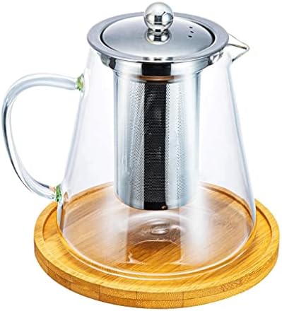קומקום זכוכית Xwozydr עם יצרנית תה ניתנת לנירוסטה, מתאימה לתה עלים רופפים, קומקום ותה רכבת תה