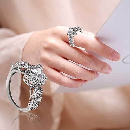 טבעת סט נירוסטה גבירותיי טבעות יוקרה טבעות מתנת טבעות סגסוגת טבעת סטי אירוסין טבעות חלול החוצה עיצוב טבעת