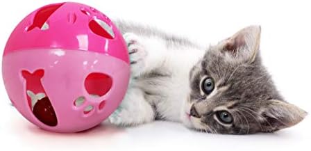 חיות מחמד ראשונות בגודל גדול כדור חתול עם צעצוע פעמון לחתולים חתלתולים ובעלי חיים אחרים - שעות משחק עבור חיות