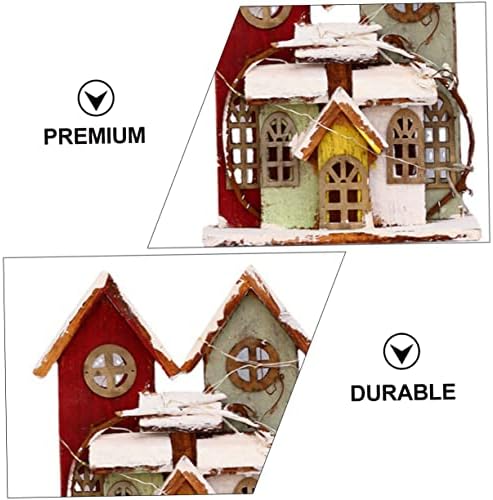 Besportble 1 pc זוהר בקתת פסל תפאורה עיצוב עבודת דקור para mesa de חג המולד מעץ וילה דוגמנית חג המולד House House House