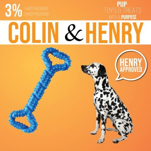 קולין והנרי אינטראקטיבי כלב לעיסת צעצועי מלחמה גזע בינוני קטן, גזע גדול, גור עצם בלתי ניתן להריסה מברשת שיניים