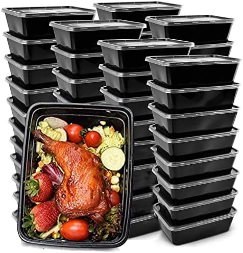 מיכלי הכנת ארוחות 50 חבילות מורדן עם מכסים לשימוש חוזר מיכלי מזון לשימוש חוזר קופסאות בנטו מפלסטיק קופסת אוכל לאחסון מזון,