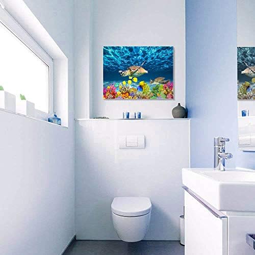 קיר אמבטיה קיר אמנות קיר מטבח קישוט קיר קיר ים מודרני עיצוב קיר צב לחדר אוכל דגים צבעוניים נושאים חוף אלמוגים תמונות לחדר
