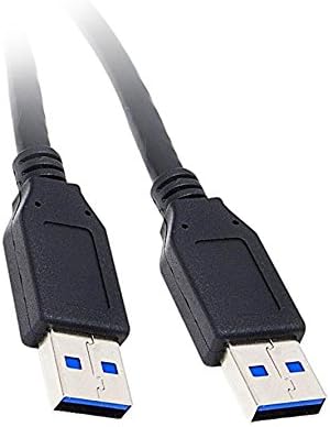 ACL 10 רגל USB 3.0 סוג A זכר להקליד כבל זכר, שחור, 5 חבילה