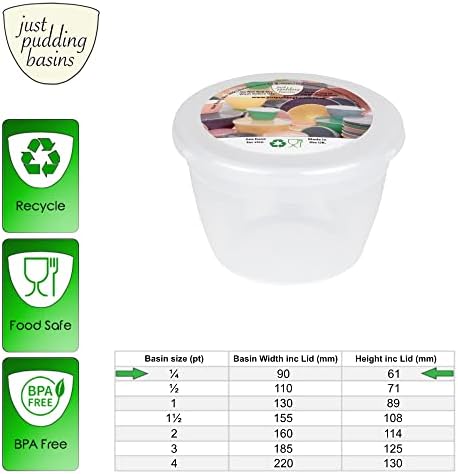 רק פודינג אגני 1/4 ליטר קינוח קערה ומכסה חבילה של 4 פלסטיק פודינג אגני 140 מ ל קטן גודל מזון בטוח מהביל קערות ברור