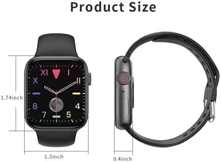 שעון חכם HCHLQL עבור אנדרואיד iOS תואם לאייפון סמסונג, מסך מגע גשש כושר Bluetooth Smartwatch עם שיחה/SMS/דופק/מד