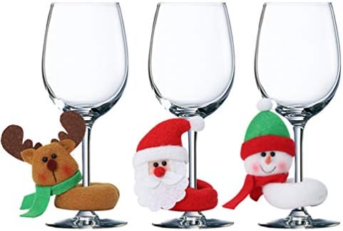 חג המולד קישוט חג המולד יין זכוכית טבעת יין זכוכית קסם עבור חג המולד חגיגי מסיבת יין זכוכית קישוט סנטה תוויות