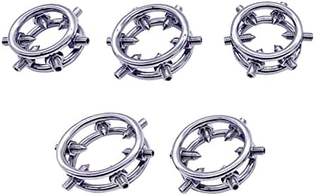 טבעת פין נירוסטה של ​​קוטוצי עם 6 ברגים זקפה טבעת טבעת מתכת טבעת זין טבעת גבר מכשיר צניעות שעבוד צעצועי מין