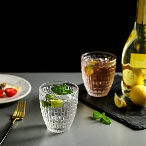 אומיטה שתיית מים משקפיים סט של 6 קריסטל ברור 9.5 עוז בציר כוסות זכוכית כוסות עבור מיץ משקאות ויסקי מסיבות