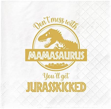 מתנות לאמא מבעל בן בת, מתנה לאמא דינוזאור מצחיקה, אל תתעסק עם Mamasaurus תקבל מפיות משותפות, ציוד לקישוט מסיבת